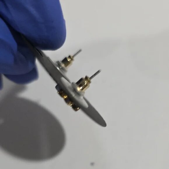 Gold Flower Stud Earrings with Crystal Petals – Elegant Dainty Womem's Jewelry - Picture 4 of 8